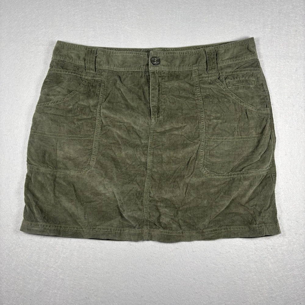 Columbia Corduroy Skirt Womens 14 18L Green Hiking Outdoor Pockets Mini Gorpcore
